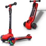 3 Wheels Kids Scooter for Boys Girls Ages 3-12 Years Old with Adjustable Height Flashing LED Lights Folding Kick Scooter