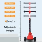 3 Wheels Kids Scooter for Boys Girls Ages 3-12 Years Old with Adjustable Height Flashing LED Lights Folding Kick Scooter - Image 2