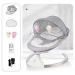 Electric Swing Baby Cradle with Remote Control Toddler Rocking Chair Toys Cotton Bouncer Play Infant Bassinets Cradles - Image 6
