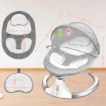 Electric Swing Baby Cradle with Remote Control Toddler Rocking Chair Toys Cotton Bouncer Play Infant Bassinets Cradles - Image 16
