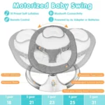 Electric Swing Baby Cradle with Remote Control Toddler Rocking Chair Toys Cotton Bouncer Play Infant Bassinets Cradles - Image 12