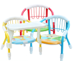Baby Chair with Tray | Children Study Chair, Foldable Baby Seat Metal Plastic Tray Travelling and Home for Baby Kids