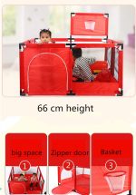 Kids Playpen with 30 Plastic Balls Kids Ball Pit Baby Playpen with Basketball Hoop Breathable Waterproof Oxford Cloth with Zipper Steel Frame With 30 Balls - Image 18