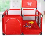 Kids Playpen with 30 Plastic Balls Kids Ball Pit Baby Playpen with Basketball Hoop Breathable Waterproof Oxford Cloth with Zipper Steel Frame With 30 Balls - Image 20