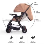 Lightweight Foldable Travel Baby Stroller with Two-Way Push for 0-12 Months Multifunctional New Model EVA Wheels Car Type - Image 6