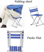 Mini Folding Armless Backpack Carp Fishing Outdoor Beach Chair Portable Folding Camping Stool Chair for Camping Fishing Travel Hiking Camp Chair Garden Beach Picnic Outdoor Foldable Chair Sto - Image 3