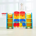TOYS Storage Library with Game Basket Kindergarten Cheap Kids Cabinet Indoor Plastic Furniture Children Multifunctional Toys Storage Cabinet Shelf