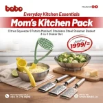 Mom's Kitchen Pack Including Scrapper, Steamer Smasher and Juice Maker