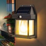 New Solar Tungsten Wall Light-Solar Tungsten Wire Wall Light, Motion Sensor Solar Tungsten Light Outdoor Waterproof Wall Lamp for Porch Patio Yard Garden Backyard