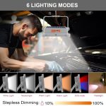 Rechargeable LED Floodlight, Outdoor LED Floodlight with Portable Solar Panel, 5 Modes Battery Emergency Lamp LED Floodlight, Work Light, Camping, Construction Site, Fishing, Repair
