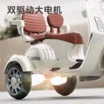 Dual Seater 12V Vespa Ride-On Scooter for Kids Safety 3 Wheels Rechargeable Electric Bike for Samll Children Age 3-8 Years - Image 9