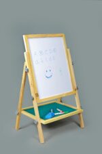 Height Adjustable Standing Double Sided Wooden Chalkboard with Non-slip Feet, Angle Height Adjustable for Aged 4-12 - for Learning, Creativity, Play - Image 3
