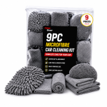 9PC Microfibre Car Cleaning Kit