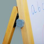 Height Adjustable Standing Double Sided Wooden Chalkboard with Non-slip Feet, Angle Height Adjustable for Aged 4-12 - for Learning, Creativity, Play