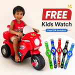 Kids Ride-On Motorbike + FREE Kids Digital Watch