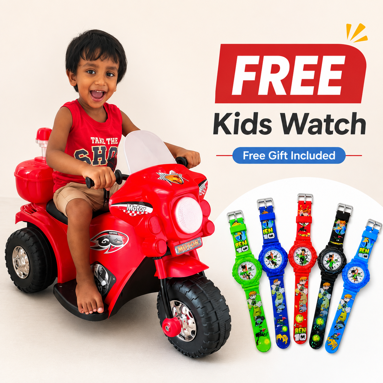 ChatGPT Image Aug 14, 2026, 08_07_26 PM Kids Ride-On Motorbike + FREE Kids Digital Watch - Image 1