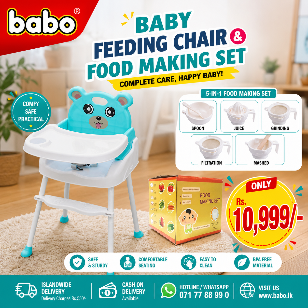 ChatGPT Image Jul 25, 2026, 12_07_47 AM Baby Feeding Chair with FREE Food Making Set - Image 1