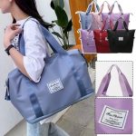 Travel Oxford Foldable Duffel Bag Large Capacity Light Blue