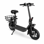 Seated Electric Scooter with Rear Basket