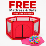 Kids Safety Playpen with FREE Mattress & Balls