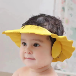 Adjustable Waterproof Eco-Friendly Cute Quick Dry Soft Shower Cap for Babies with Ear Protection Safe Bathing & Shampooing