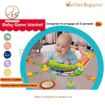 Hot Selling Cartoon Baby Activity Game Mat Soft Hanging Toy Baby Play Gym With Pillow Baby Blanket