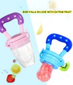Cartoon Pattern Silicone Apple-shaped Handle Fruit Pacifier Food Feeder BPA Free Nipples for Baby 0-12 Months - Image 2