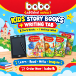 05 English Kids Story Books + Writing Tablet – Educational Gift Pack | Babo.lk